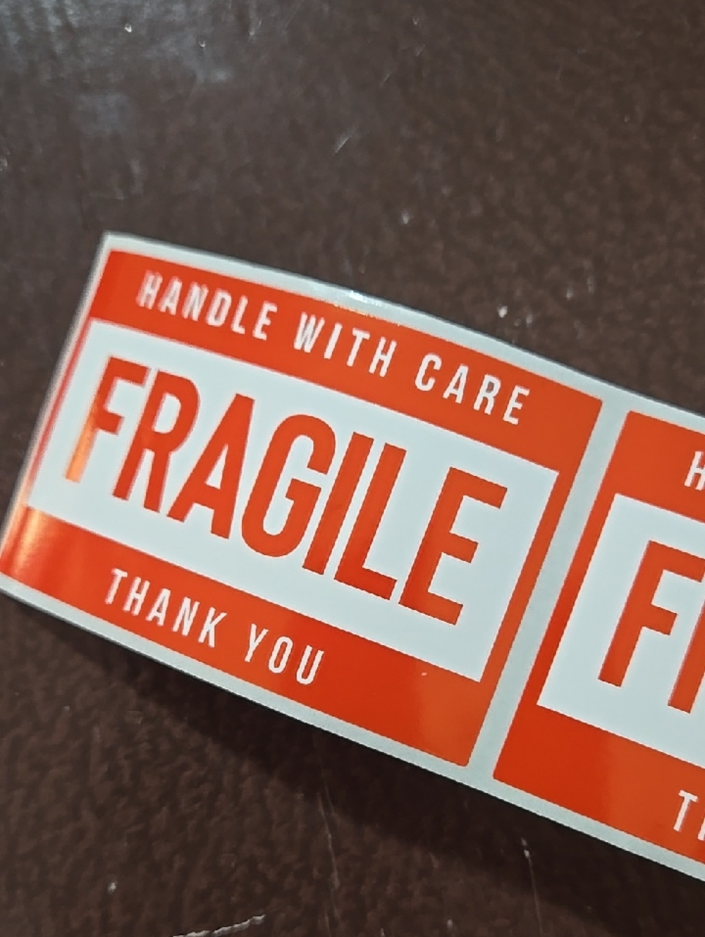Fragile Stickers Handle With Care Warning Red White Ship Package Sell 10 Count
